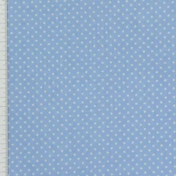 Baumwollstoff Punkte klein Ø 1mm baby blau weiß