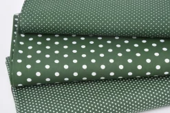 Baumwollstoff Punkte mini Ø 1mm dunkelgrün weiß 1,40m Breite