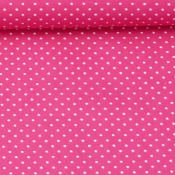 Baumwollstoff Punkte mini Ø 1mm pink weiß