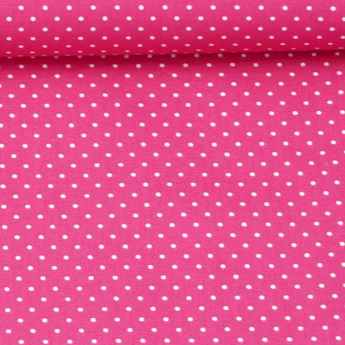 Baumwollstoff Punkte mini Ø 1mm pink weiß