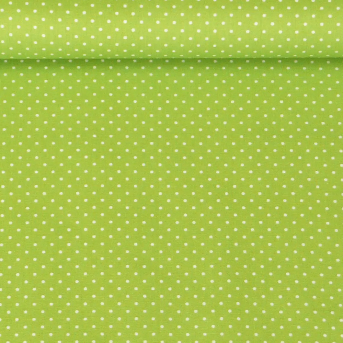 Baumwollstoff Punkte mini Ø 1mm lime weiß