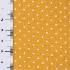 Baumwollstoff Punkte mini Ø 1mm ockergelb weiß 1,40m Breite