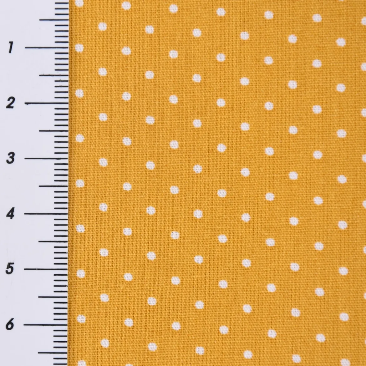 Baumwollstoff Punkte mini Ø 1mm ockergelb weiß 1,40m Breite