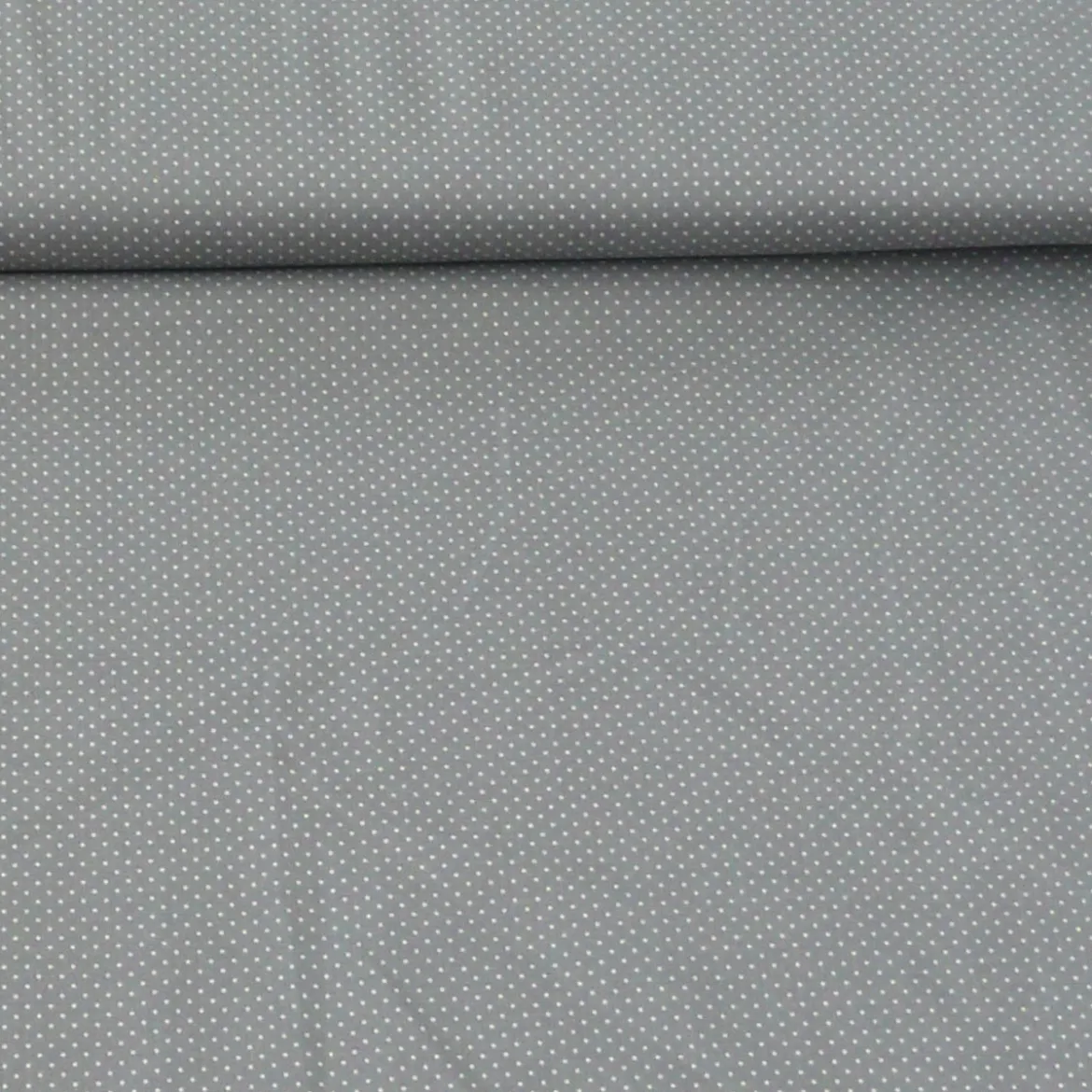 Baumwollstoff Punkte mini Ø 1mm grau weiß