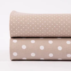 Baumwollstoff Punkte mini Ø 1mm beige weiß 1,40m Breite