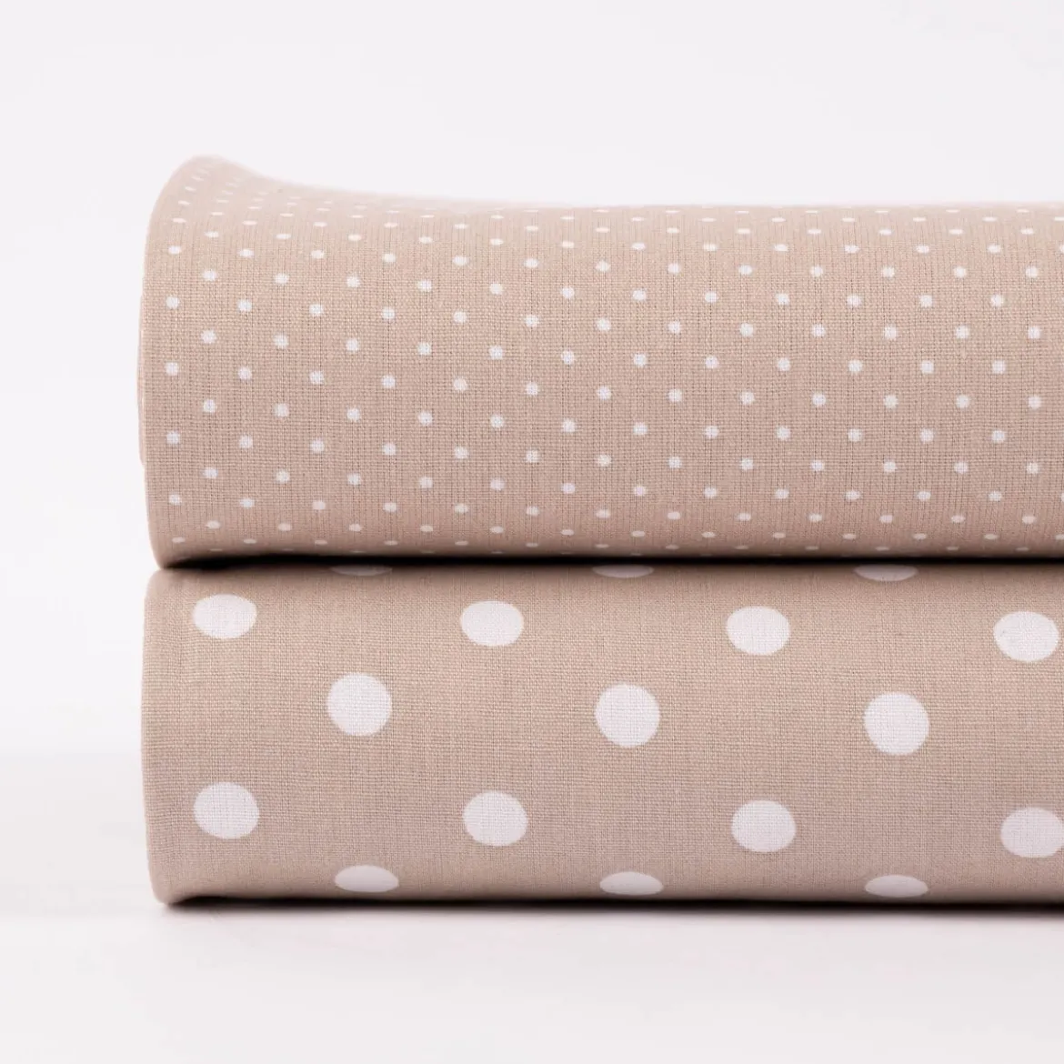 Baumwollstoff Punkte mini Ø 1mm beige weiß 1,40m Breite