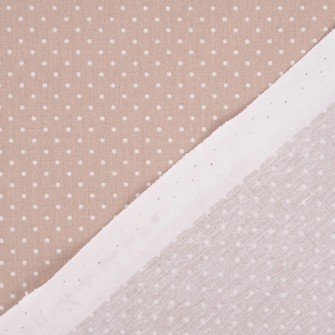 Baumwollstoff Punkte mini Ø 1mm beige weiß 1,40m Breite