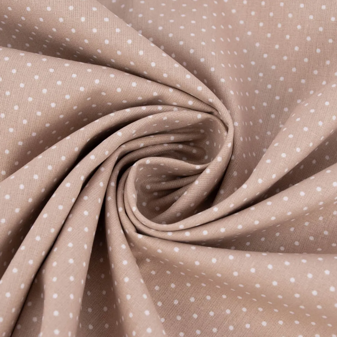 Baumwollstoff Punkte mini Ø 1mm beige weiß 1,40m Breite
