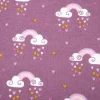 Baumwollstoff Regenbogen Wolken Herzen beere 1,40m Breite