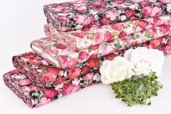 Baumwollstoff Rosen beige rosa pink grün 1,45m Breite