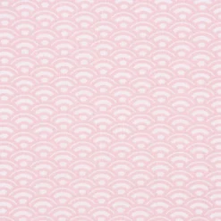 Baumwollstoff SAIJO Wellen Bögen grafisch weiß rosa 1,5m Breite