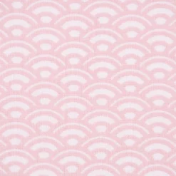 Baumwollstoff SAIJO Wellen Bögen grafisch weiß rosa 1,5m Breite