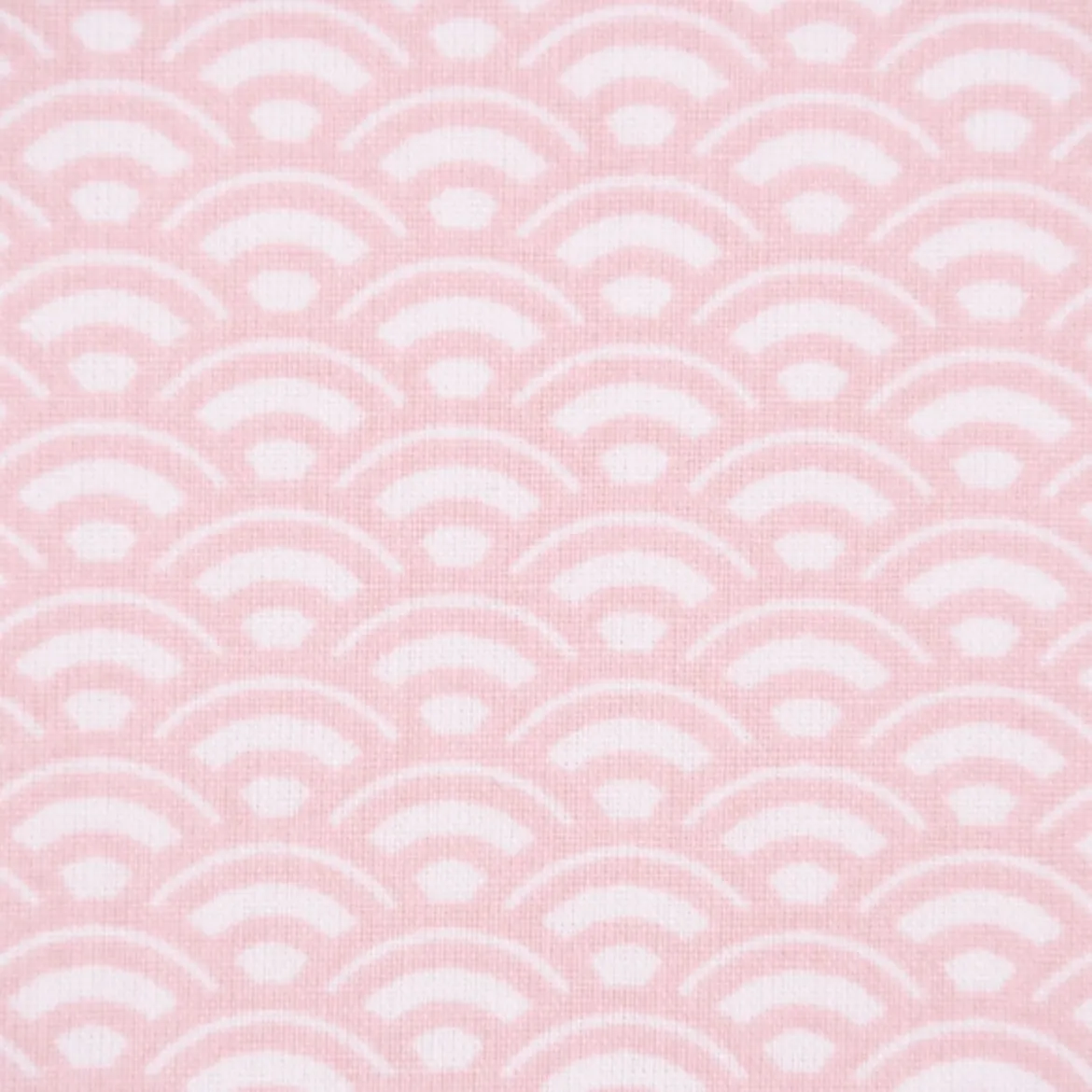 Baumwollstoff SAIJO Wellen Bögen grafisch weiß rosa 1,5m Breite
