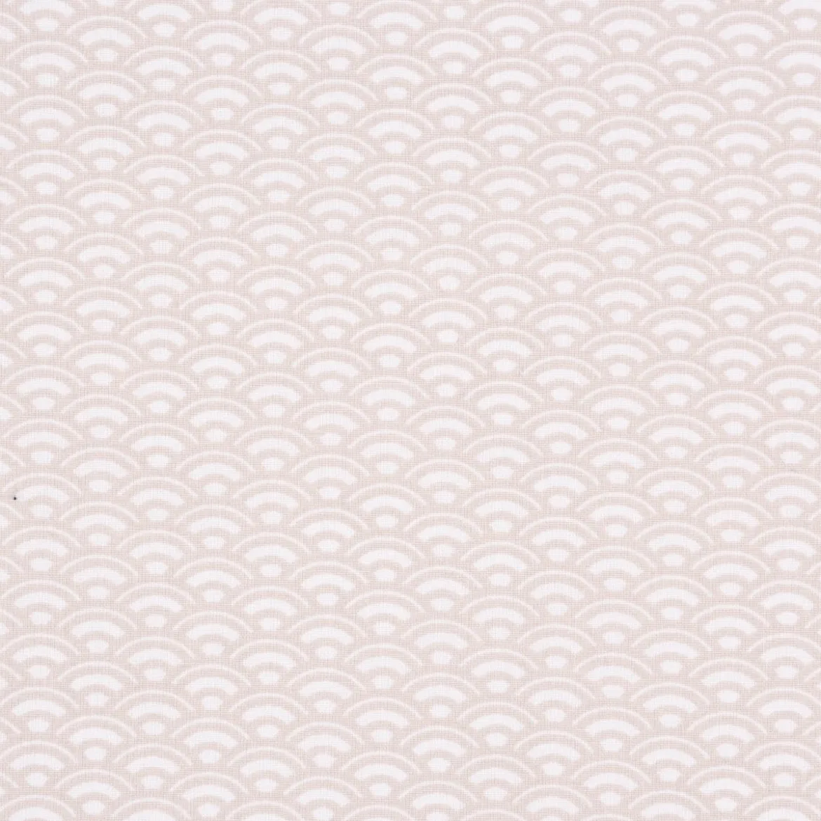 Baumwollstoff SAIJO Wellen Bögen grafisch weiß beige 1,5m Breite