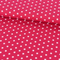 Baumwollstoff Sterne ca. 1x1cm cerise pink weiß 1,40m Breite