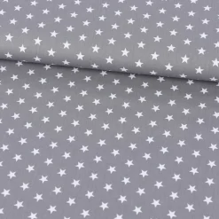 Baumwollstoff Sterne ca. 1x1cm grau weiß 1,40m Breite