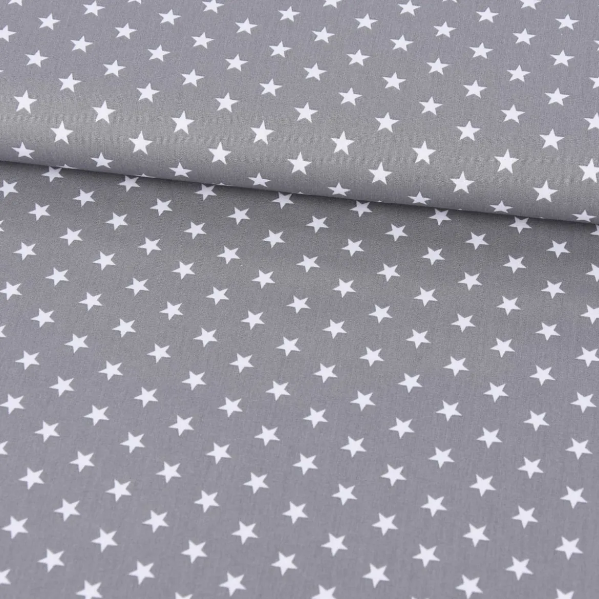 Baumwollstoff Sterne ca. 1x1cm grau weiß 1,40m Breite