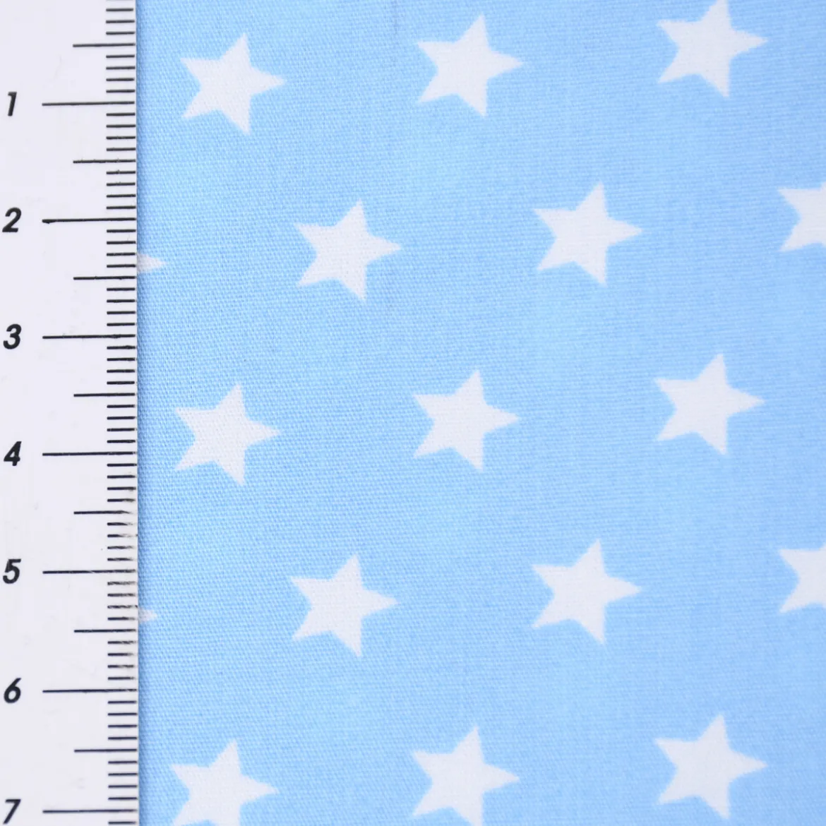 Baumwollstoff Sterne ca. 1x1cm hellblau weiß
