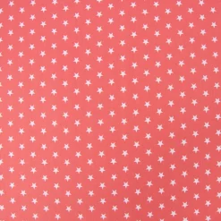 Baumwollstoff Sterne ca. 1x1cm koralle weiß 1,40m Breite