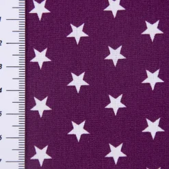Baumwollstoff Sterne ca. 1x1cm lila aubergine weiß 1,40m Breite