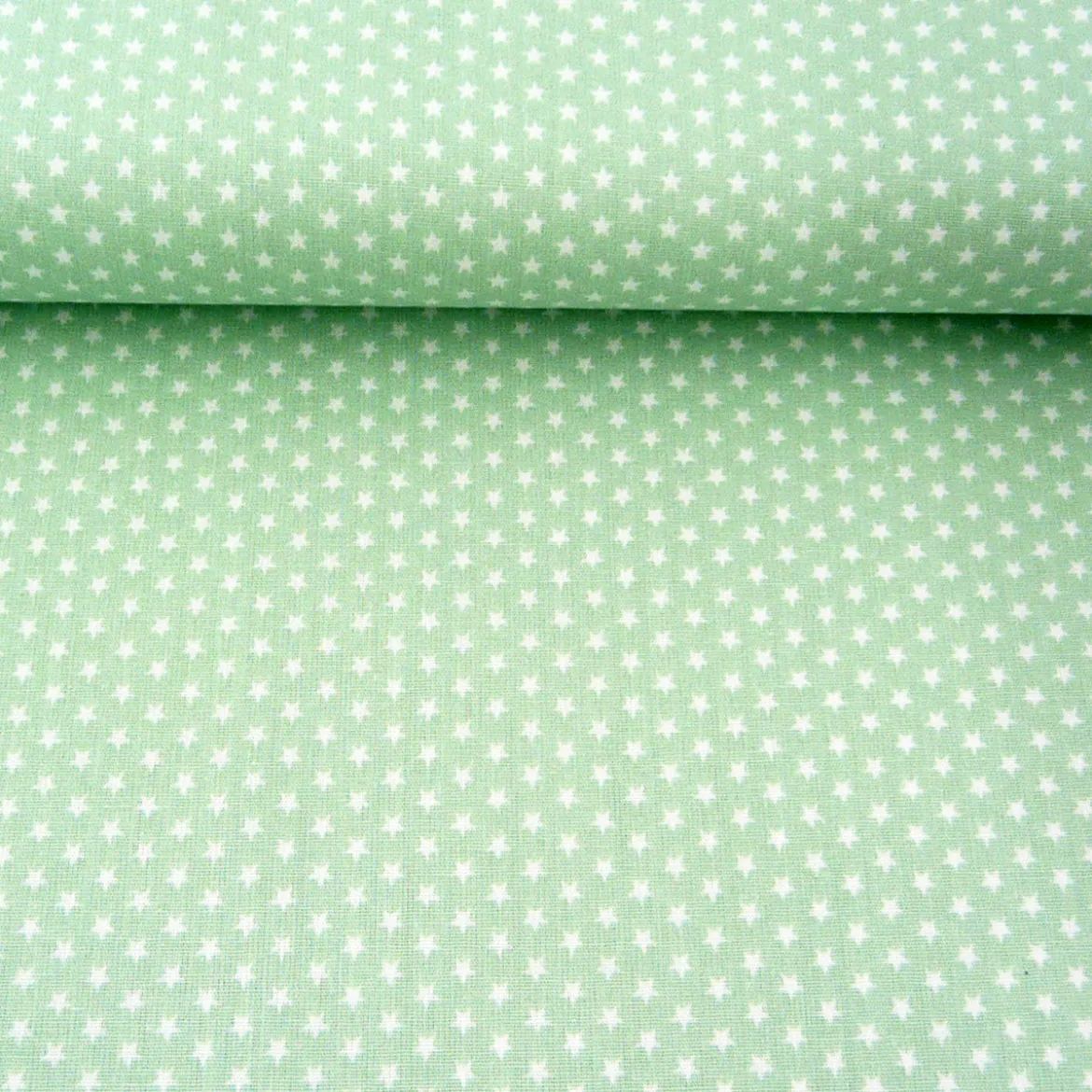 Baumwollstoff Sterne ca. 1x1cm mint weiß
