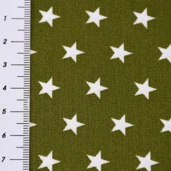 Baumwollstoff Sterne ca. 1x1cm oliv grün weiß