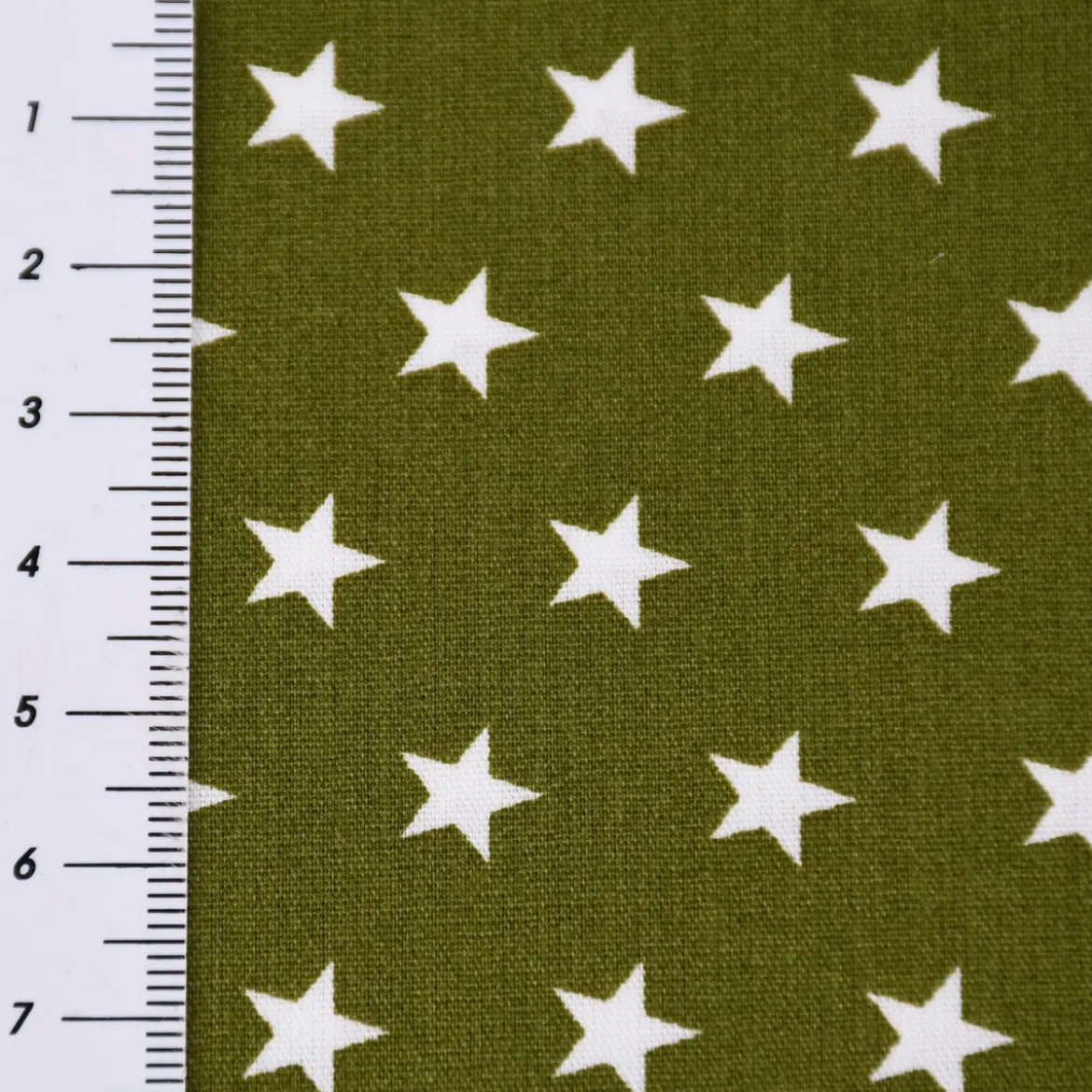 Baumwollstoff Sterne ca. 1x1cm oliv grün weiß