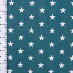 Baumwollstoff Sterne ca. 1x1cm petrol weiß 1,40m Breite