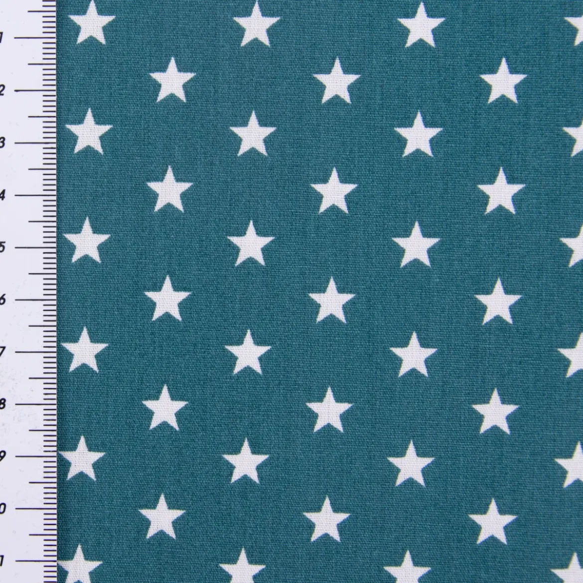 Baumwollstoff Sterne ca. 1x1cm petrol weiß 1,40m Breite