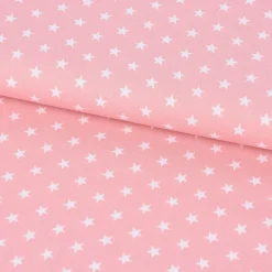 Baumwollstoff Sterne ca. 1x1cm rosa weiß 1,40m Breite