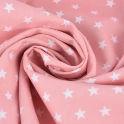 Baumwollstoff Sterne ca. 1x1cm rosa weiß 1,40m Breite