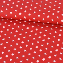 Baumwollstoff Sterne ca. 1x1cm rot weiß 1,40m Breite