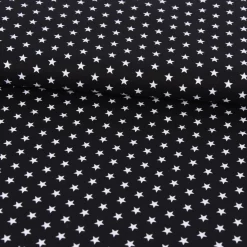 Baumwollstoff Sterne ca. 1x1cm schwarz weiß 1,40m Breite