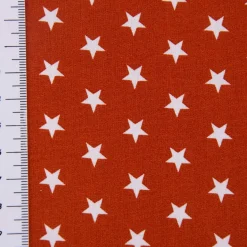 Baumwollstoff Sterne ca. 1x1cm terrakotta weiß 1,40m Breite