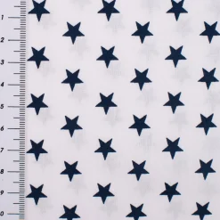 Baumwollstoff Sterne ca. 1x1cm weiß dunkelblau 1,40m Breite