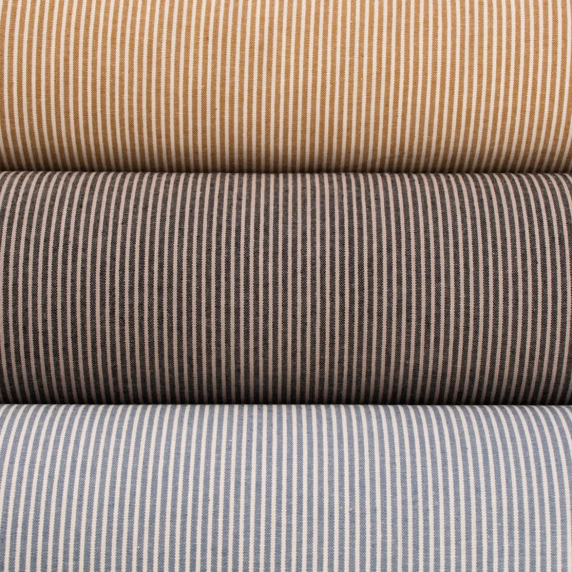 Baumwollstoff Streifen leichte Webware Tissee Country jeansblau ecru 1,45m breit