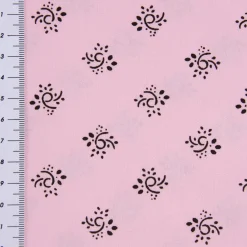 Baumwollstoff Trachten Blumen Ornament rosa schwarz 1,50m Breite
