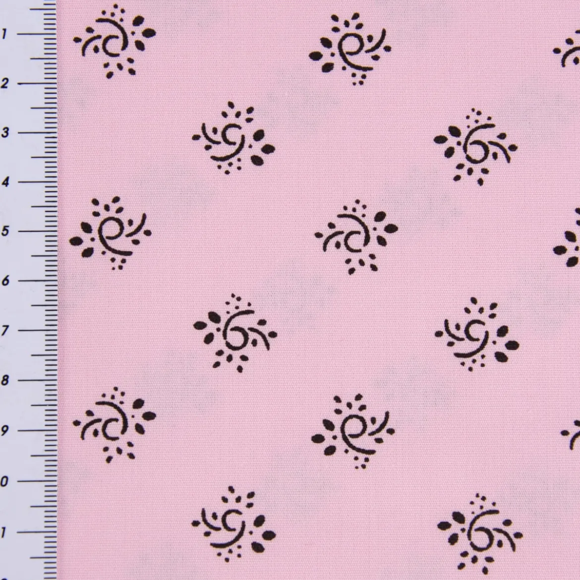 Baumwollstoff Trachten Blumen Ornament rosa schwarz 1,50m Breite