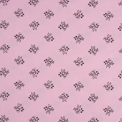 Baumwollstoff Trachten Blumen Ornament rosa schwarz 1,50m Breite