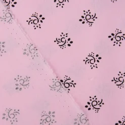Baumwollstoff Trachten Blumen Ornament rosa schwarz 1,50m Breite