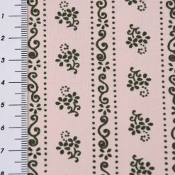 Baumwollstoff Trachten Blumen Ranken Punkte rosa khaki 1,50m Breite