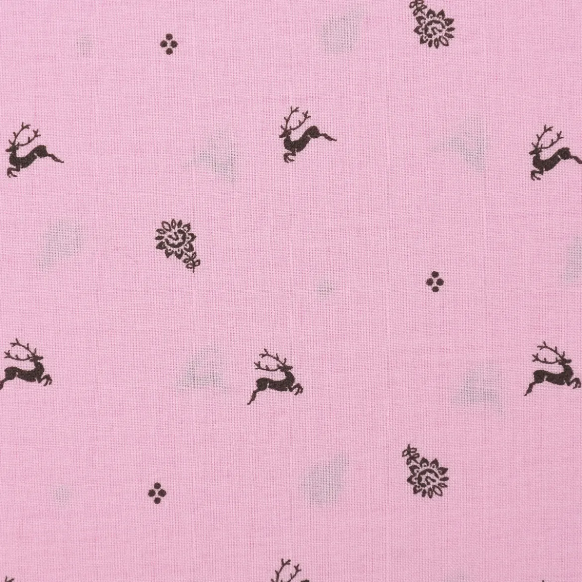 Baumwollstoff Trachten Blumen Hirsche Punkte rosa braun 1,50m Breite