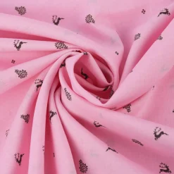Baumwollstoff Trachten Blumen Hirsche Punkte rosa braun 1,50m Breite