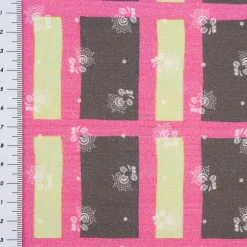 Baumwollstoff Trachten Karo Streublumen olivgrün maigrün pink 1,50m Breite