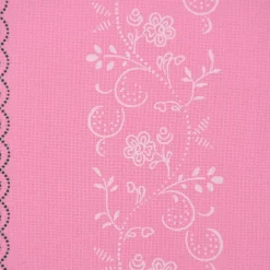 Baumwollstoff Trachten Ranken Blumen Punkte rosa weiß grün 1,50m Breite