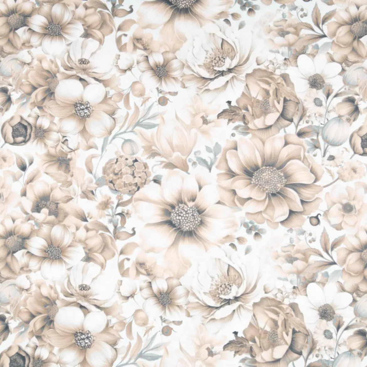 Baumwollstoff Trachtenstoff Classic Rosen beige feinfädig und seidig glatt 1,40m Breite