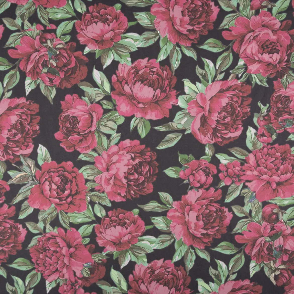Baumwollstoff Trachtenstoff Classic Rosen dunkelblau pink feinfädig und seidig glatt 1,40m Breite