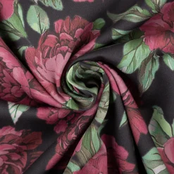 Baumwollstoff Trachtenstoff Classic Rosen dunkelblau pink feinfädig und seidig glatt 1,40m Breite