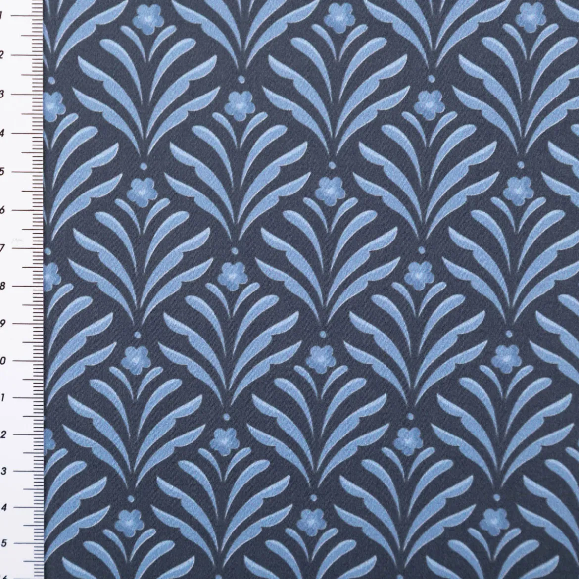 Baumwollstoff Trachtenstoff Classic Ornamente klein blau feinfädig und seidig glatt 1,40m Breite
