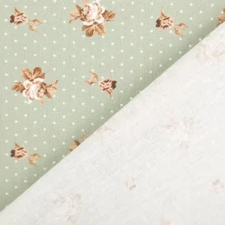 Baumwollstoff Trachtenstoff Classic Rosen Punkte klein lindgrün feinfädig und seidig glatt 1,40m Breite